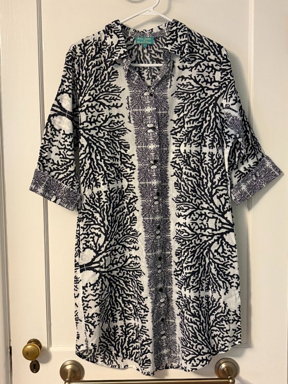 Antica Santoria by Giacomo Cinque shirt dress size large coral beachy resort